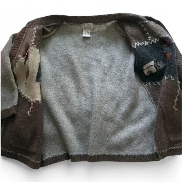 Vintage Lambswool Folk Scene Cardigan - Picture 2 of 8